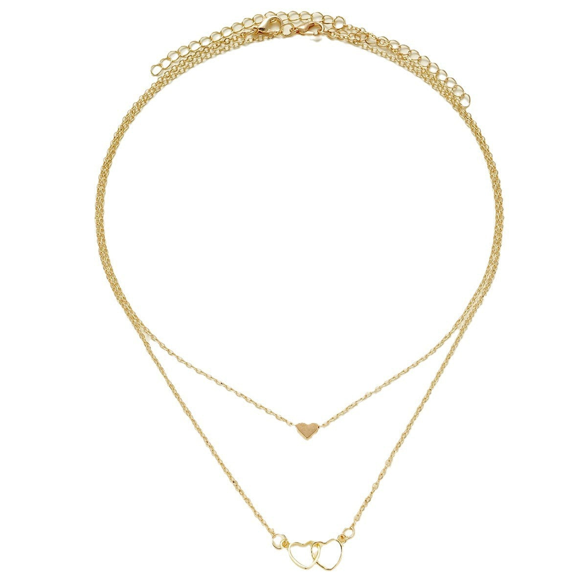 Doppelte Herzkette – Elegantes Design in Gold