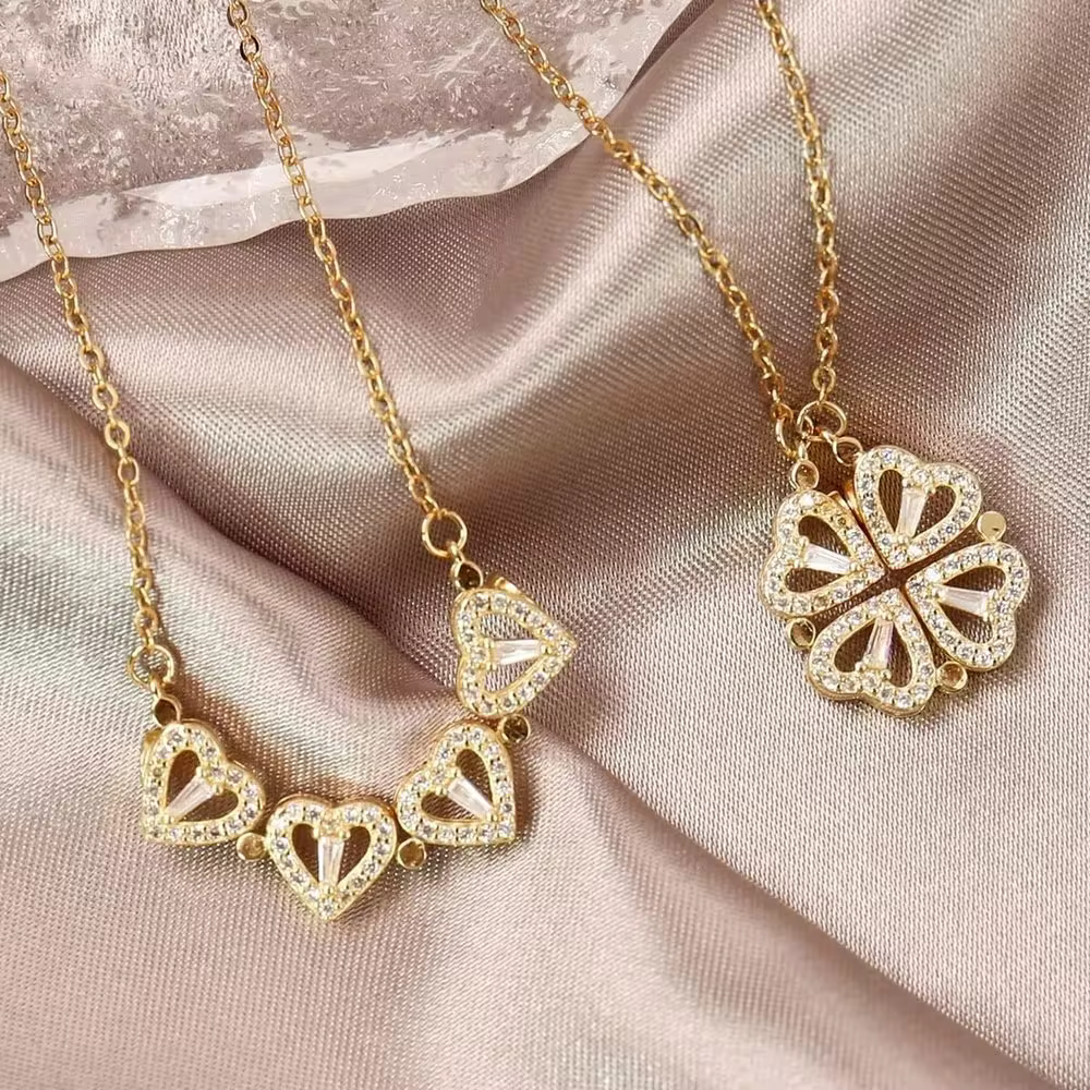 Glücks Herz Halskette – 2 in 1 Kette