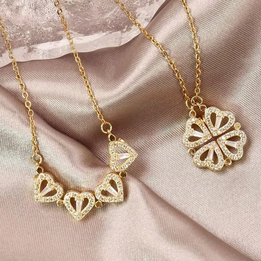 Glücks Herz Halskette – 2 in 1 Kette