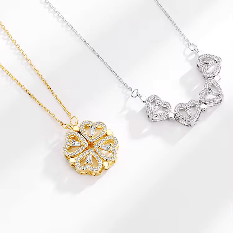 Glücks Herz Halskette – 2 in 1 Kette