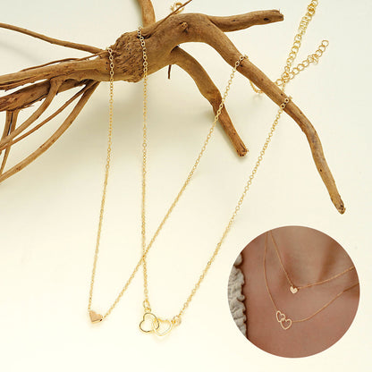 Doppelte Herzkette – Elegantes Design in Gold